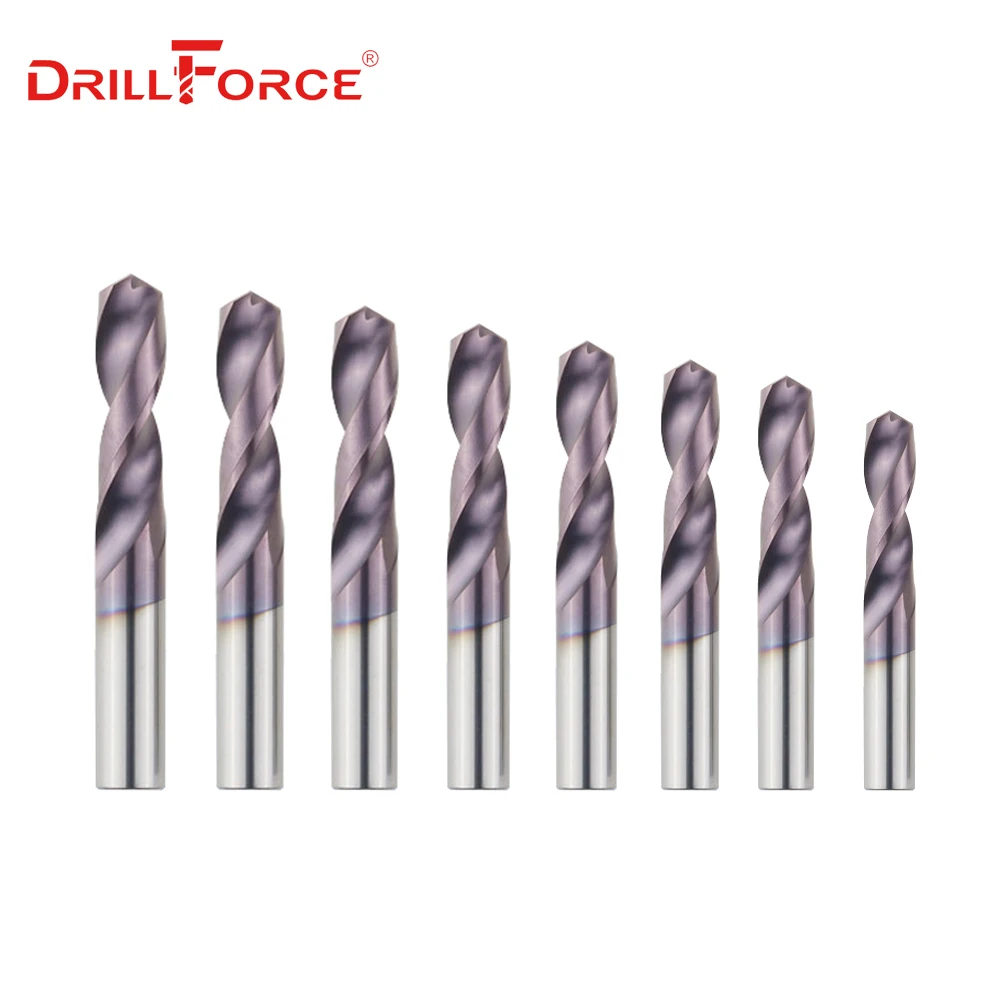 Drillforce 1 шт. диаметр. 1,0-9,0 мм HRC65 твердосплавные сверла спиральное сверло для инструмента из закаленного сплава из нержавеющей стали