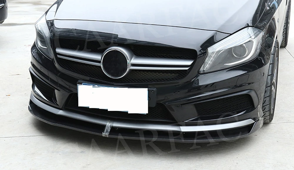 Для W176 углеродного волокна передний спойлер для Mercedes Benz A класс RZ Стиль A180 A200 A260 A45 2013- головы бампера подбородка лопата для снега