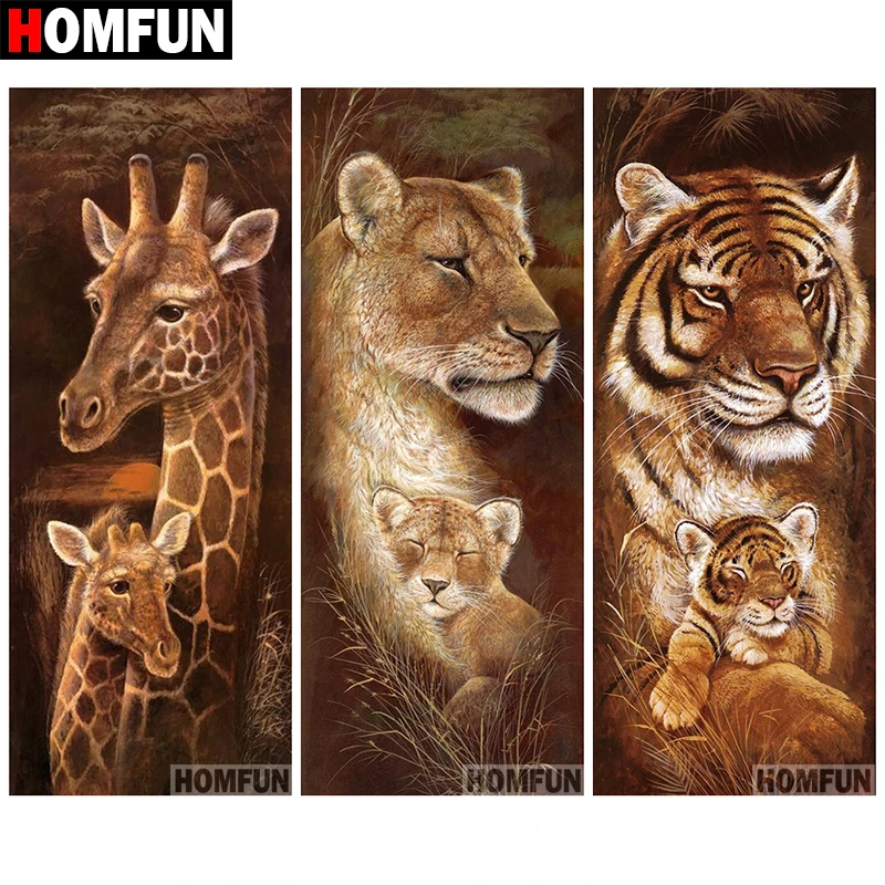 HOMFUN полная квадратная/круглая дрель 5D DIY Алмазная картина "Love animals" 3D вышивка крестиком 5D домашний Декор подарок A07550