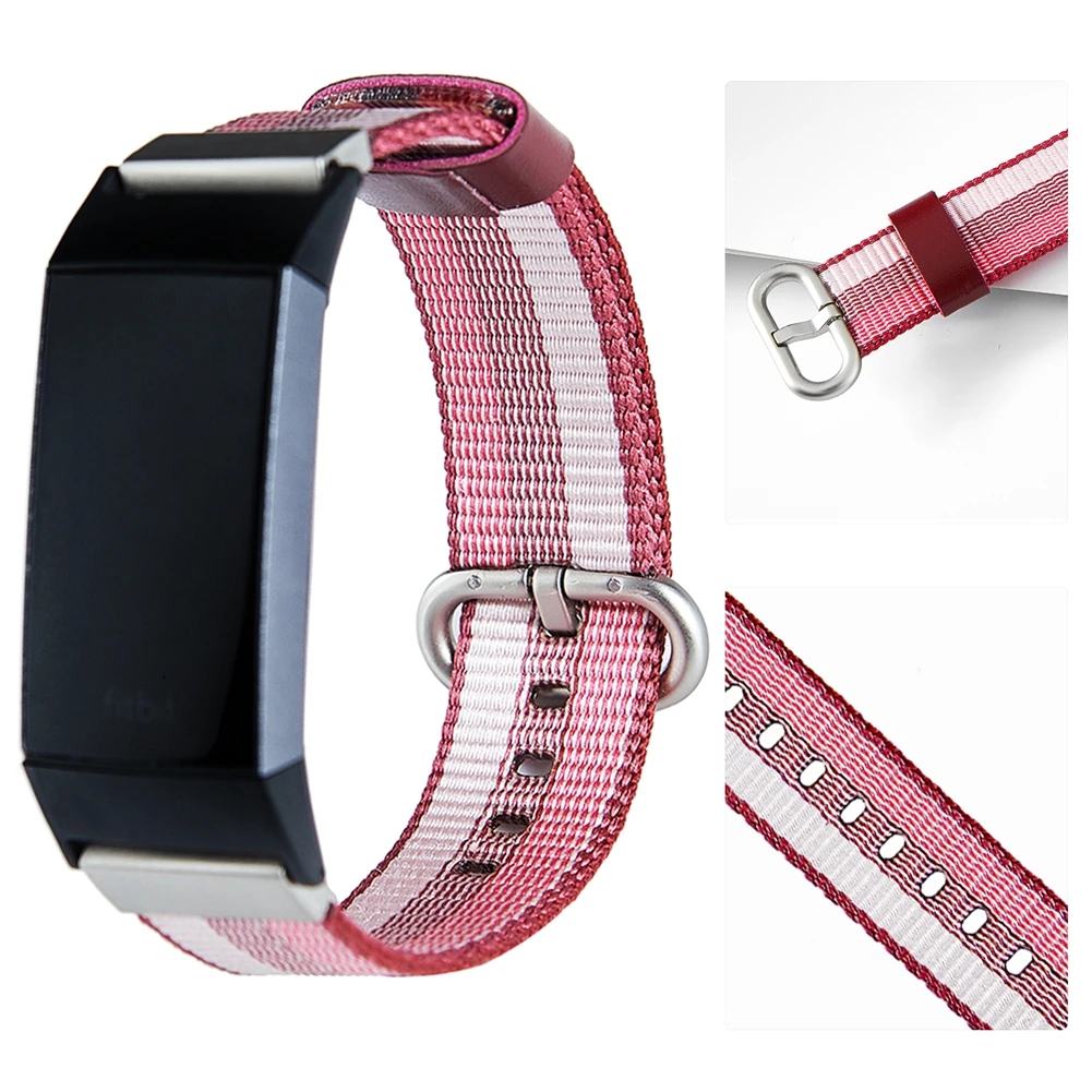 Yuedaer холст нейлон Fitbit Charge 3 группы для Fitbit Charge 3 Мужчины Женщины Мода ремешок браслет умный браслет с металлической пряжкой
