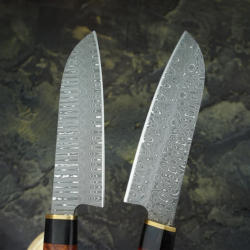 Японский нож шеф повара FZIZUO из дамасской стали ножи Santoku с ручкой оливкового