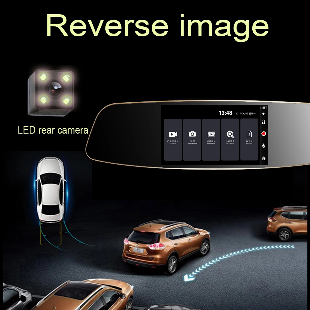 LESA T8 FHD 1080 P Автомобильный dvr двойной объектив автомобиля авто камера Coche зеркало