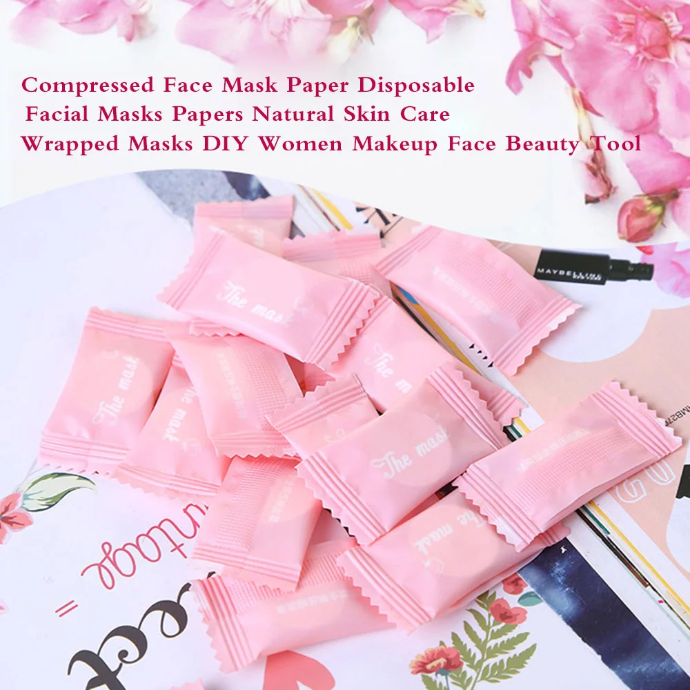 Обернутые маски одноразовые для лица сжатые бумажная натуральная бумага ухода