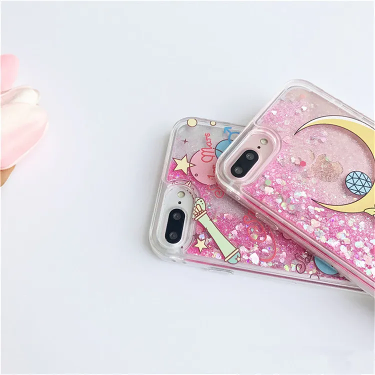 Чехол с принтом &quotСейлор Мун&quot для iPhone 7 Прозрачный блестящий чехол Plus телефона 8