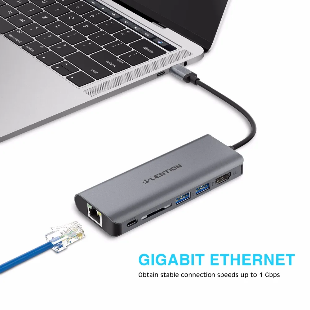 Lention USB C хаб все в одном 4 К 30 HzHDMI Card Reader RJ45 PD 3 0 Multi Порты и разъёмы сплиттер для MacBook