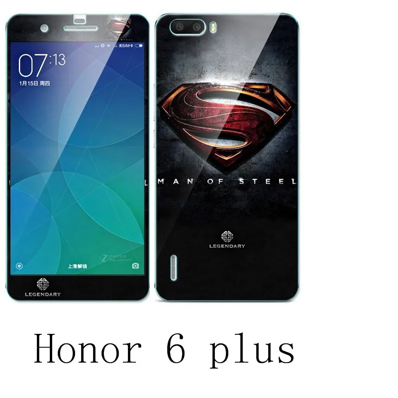 Чехол ALIVO для huawei honor 6 plus силикон. Цветное закаленное стекло с принтом + мягкий