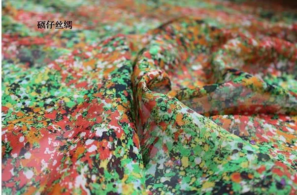 100% chiffon fabric Real silk fabrics of Rural flower color | Дом и сад
