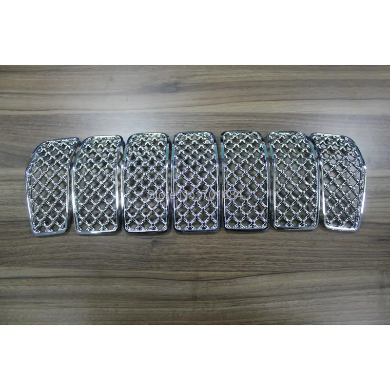 Новая серебряная сетка решетка защита вставки литья Накладка 7 шт. комплект для