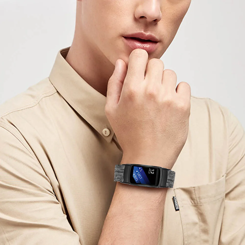 Холщовый нейлоновый ремешок для Samsung Gear Fit 2 SM R360 / Fit2 Pro R365 сменный часов спортивный