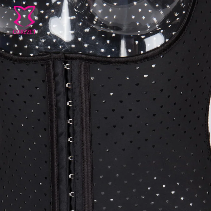 Женское корректирующее белье черный дышащий латексный корсет жилет тренажер для