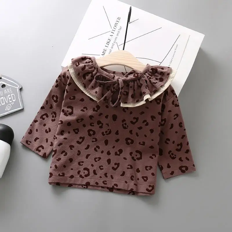 Фиолетовый Babyinstar Kids Blouse Cheetah Print Girls Blouse Cotton Shirts For Teens Blouse Kids Clothing Long Shirt For Girls - Цвет: Фиолетовый