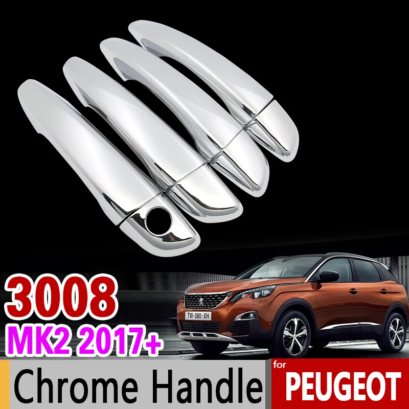 Для Peugeot 3008 2017 2018 роскошный хромированный чехол для ручки набор отделки MK2 2nd Gen