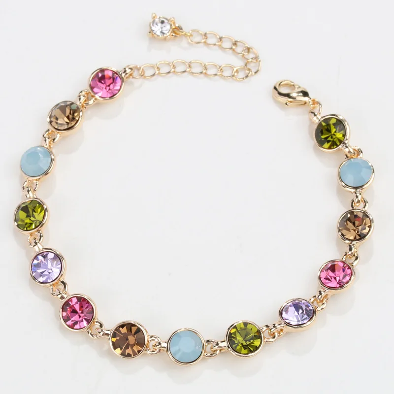Hot Selling rounded Shaped Bracelets 18K Gold Plated Austrian Crystal Bracelet &amp Bangle For Women Wholesale | Украшения и