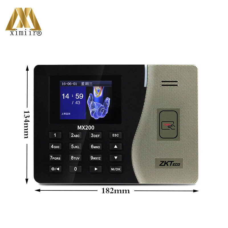Cheap And Hot ZK MX200 Time Attendance Machine Free Shipping TCP/IP Recorder With 13.56MHz IC Card | Безопасность и защита
