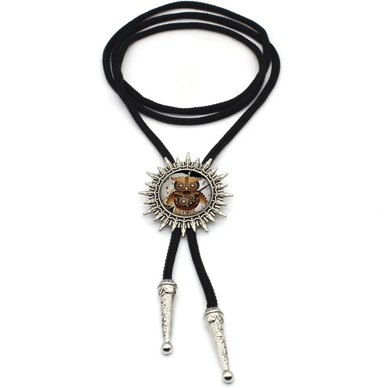 BOLO-0045 New Arrival Owl Bolo Tie Steampunk Glass Dome Western Ties For Mens Women Sweater Neck | Украшения и аксессуары