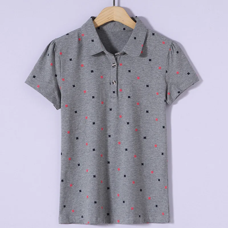 

2020 New Summer Brand Polka Dot Polo Shirt Women Slim Short Sleeve Camisa Polo Shirt Polo Femme Women Casual Shirts Clothing