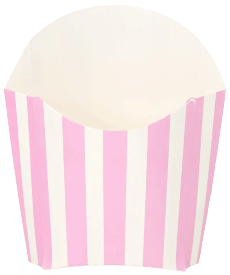 Pink Stripe Упаковка из 12 шт в полоску французский коробки для картофеля фри контейнеры вечерние пользу Коробки Baby shower Свадебные вечерние столовых принадлежностей - Цвет: Pink Stripe