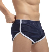 mans mesh home underwear loot sleep short pants fashion sexy low rise trunk plus big size