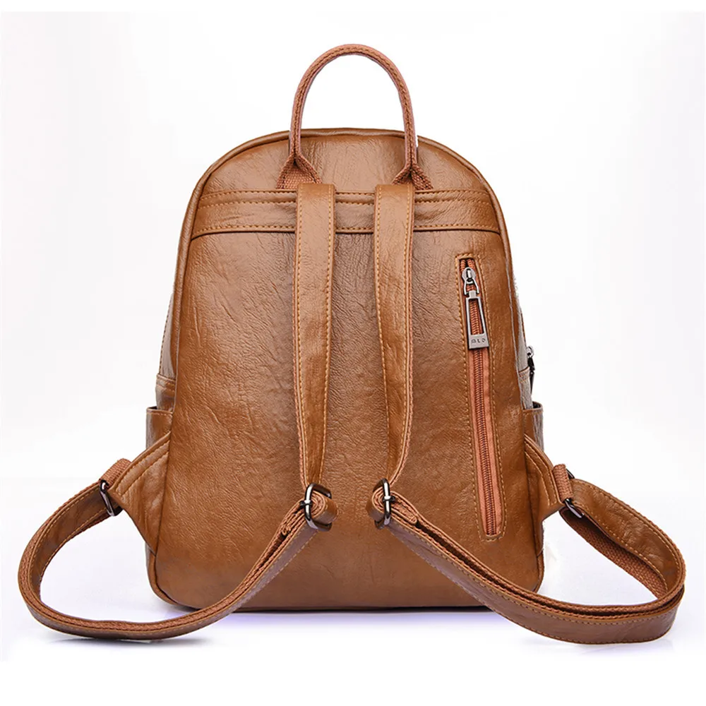 Женский школьный рюкзак высокое качество кожа Mochila винтажные рюкзаки