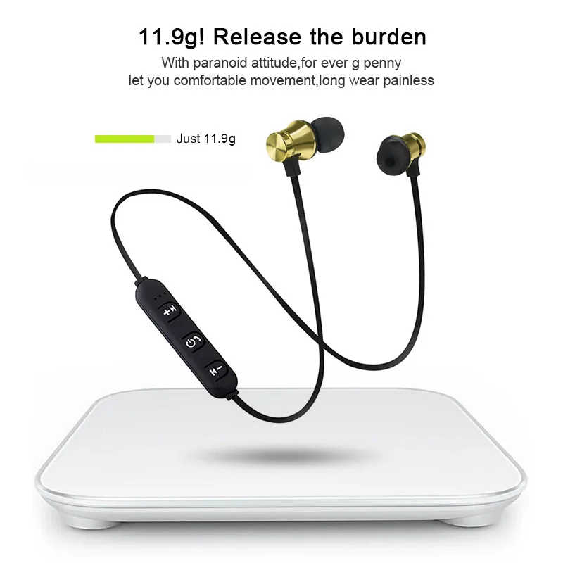 Спортивные магнитные Bluetooth наушники V4.1 стерео спортивные водонепроницаемые
