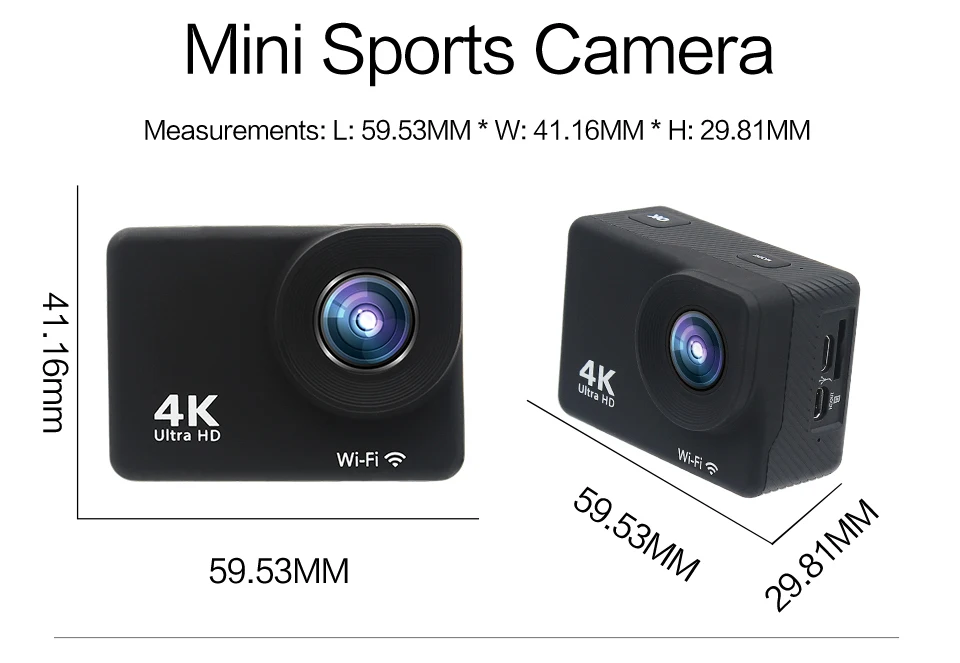 HAMTOD H2A 4 K WiFi Экшн-камера 2 0 дюймов ЖК-экран 1080 P HD Дайвинг Водонепроницаемая мини