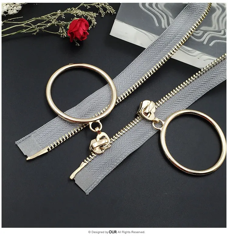 5 # металлическая молния с двойными слайдерами кольцевой съемник для пуховиков