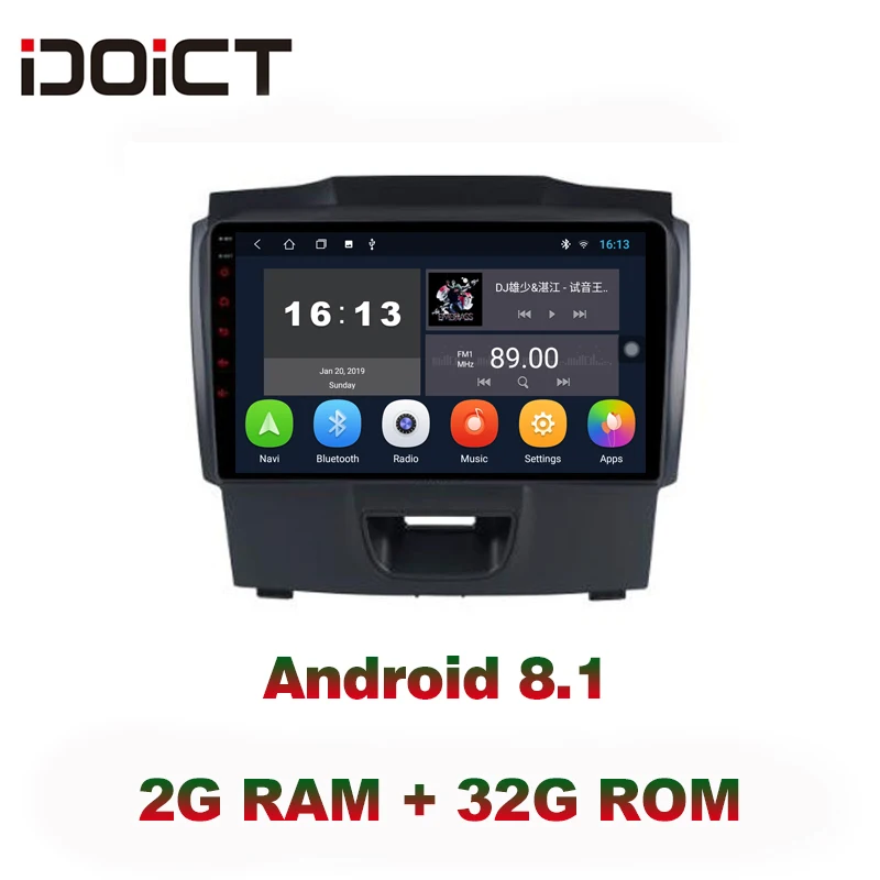 IDOICT Android 8,1 ips 2G+ 32G 8 CORE автомобильный dvd-плеер gps навигация Мультимедиа для Chevrolet S10 TRAILBLAZER ISUZU D-MAX