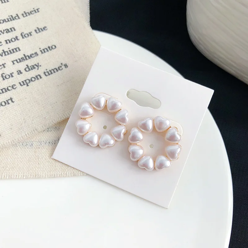 Серьги с белым жемчугом для женщин серьги знаменитостей Геометрическая круглая