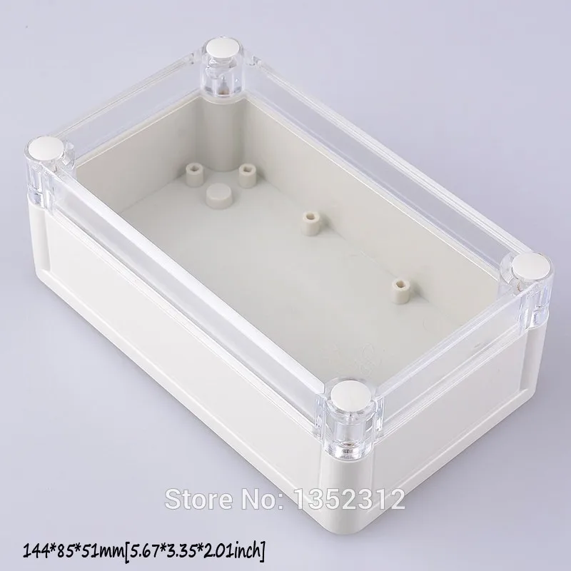 

2 pcs/lot 144*85*51mm IP68 plastic waterproof enclosure for electronic PLC project housing DIY junction outlet box control box