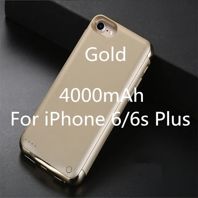 Мощность банка чехол для iPhone 6/6s/iPhone 7 Plus/8 Расширенный телефон Батарея Мощность чехол для iPhone 6 Plus/6s/7/8 Plus Портативный Батарея Зарядное устройство Чехол - Цвет: Gold For 6 6s Plus