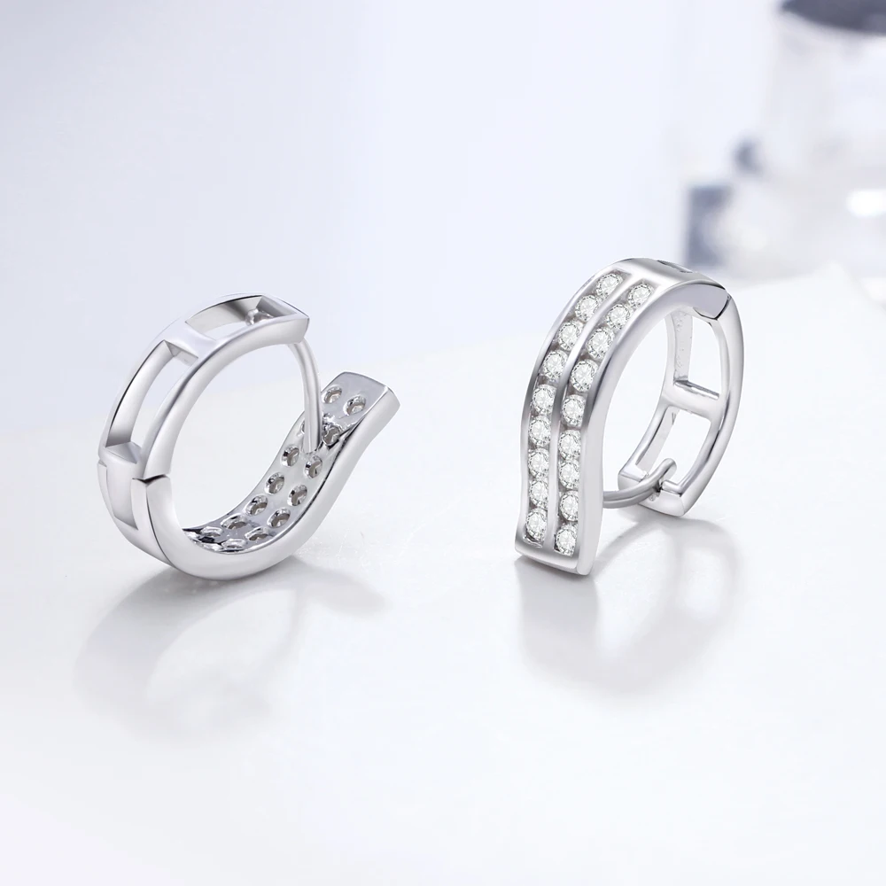 Серьги-кольца из настоящего серебра 92.5% пробы классические ювелирные изделия