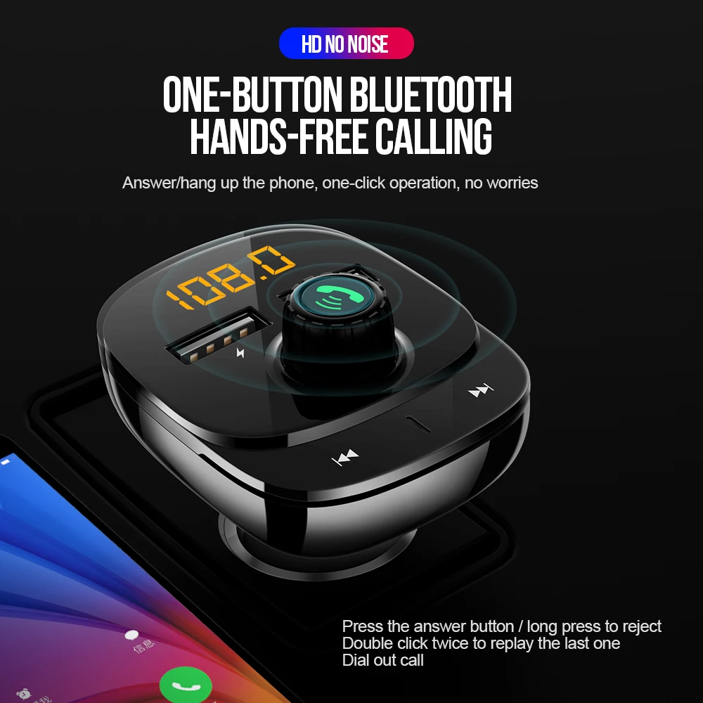 Fm-передатчик AUX модулятор Bluetooth 5,0 Громкая связь Радио Аудио MP3 плеер Автомобильный комплект с двумя USB 3.1A быстрая зарядка автомобильное зарядное устройство
