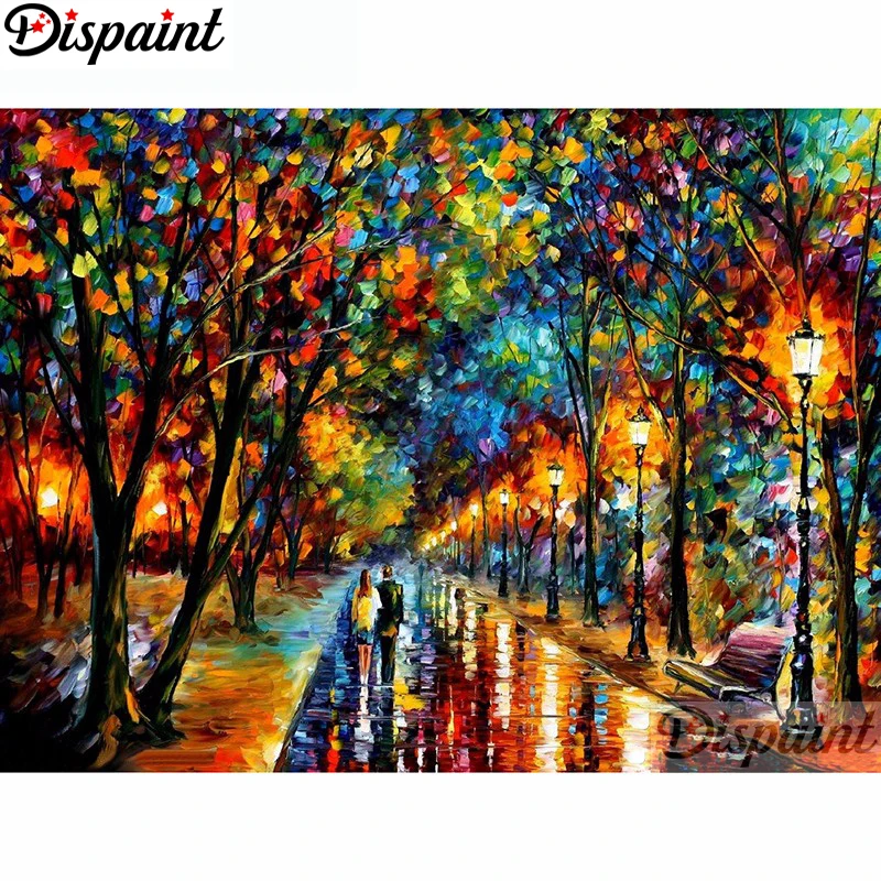 Полноразмерная/круглая Алмазная картина Dispaint 5D сделай сам цветная масляная
