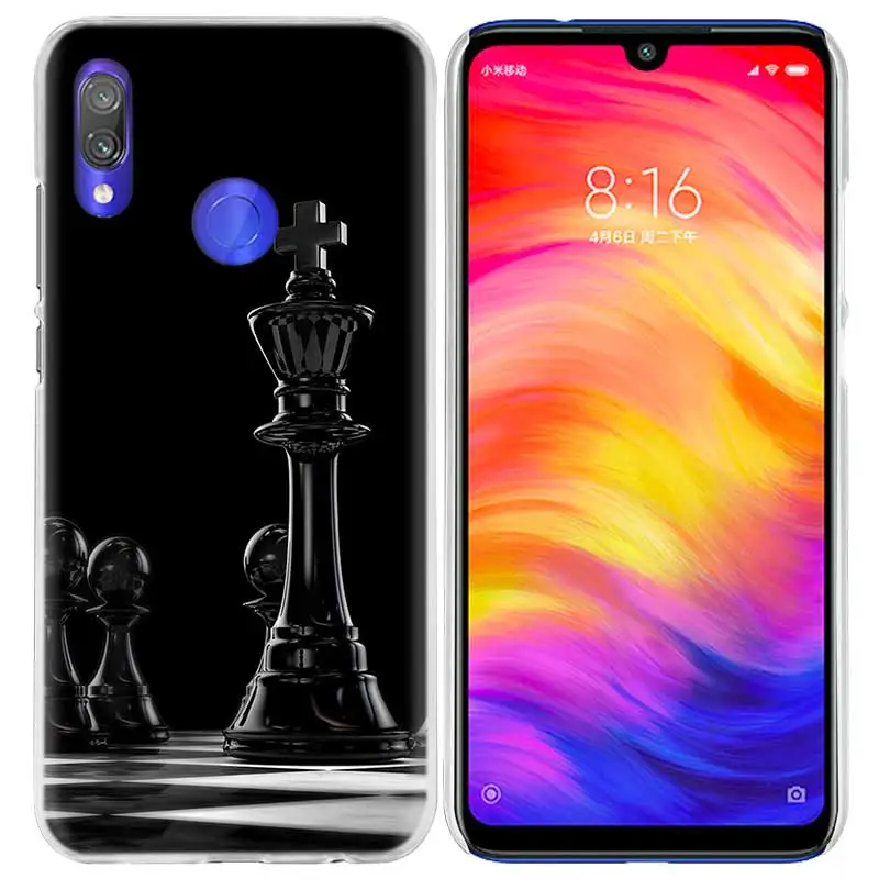 Черный и белый шахматный чехол для Xiaomi Redmi Note 7 K20 6 6A Pro Y3 7S 7A GO S2 5 mi Play A1 A2 8 lite Poco F1 жесткий чехол для телефона