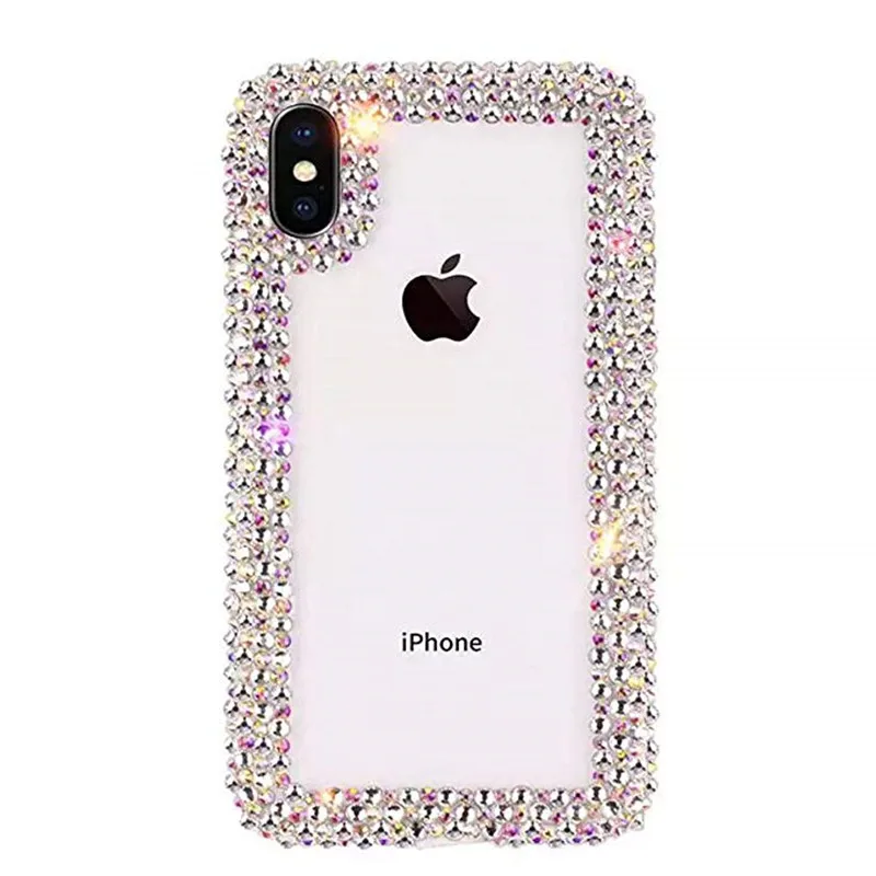 Для iPhone X XS MAX XR Чехол 3D блестящий блеск сверкающий кристаллический алмазный прозрачный защитный чехол 5 5S 6 6S 7 8 ПЛЮС на.