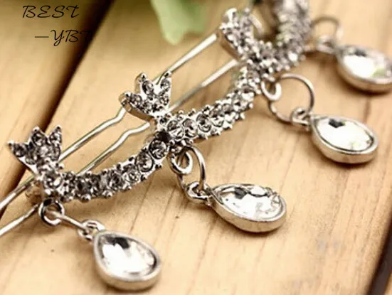 Женская заколка для волос с кисточками украшенная кристаллами в Корейском стиле