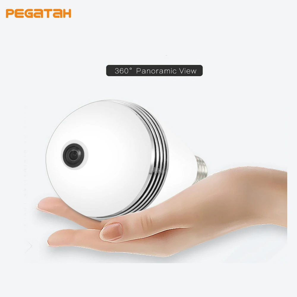 Новый 1 3 МЕГАПИКСЕЛЬНОЙ Мини Лампа WI FI Камера 960 P 360 Градусов Панорамный FishEyes