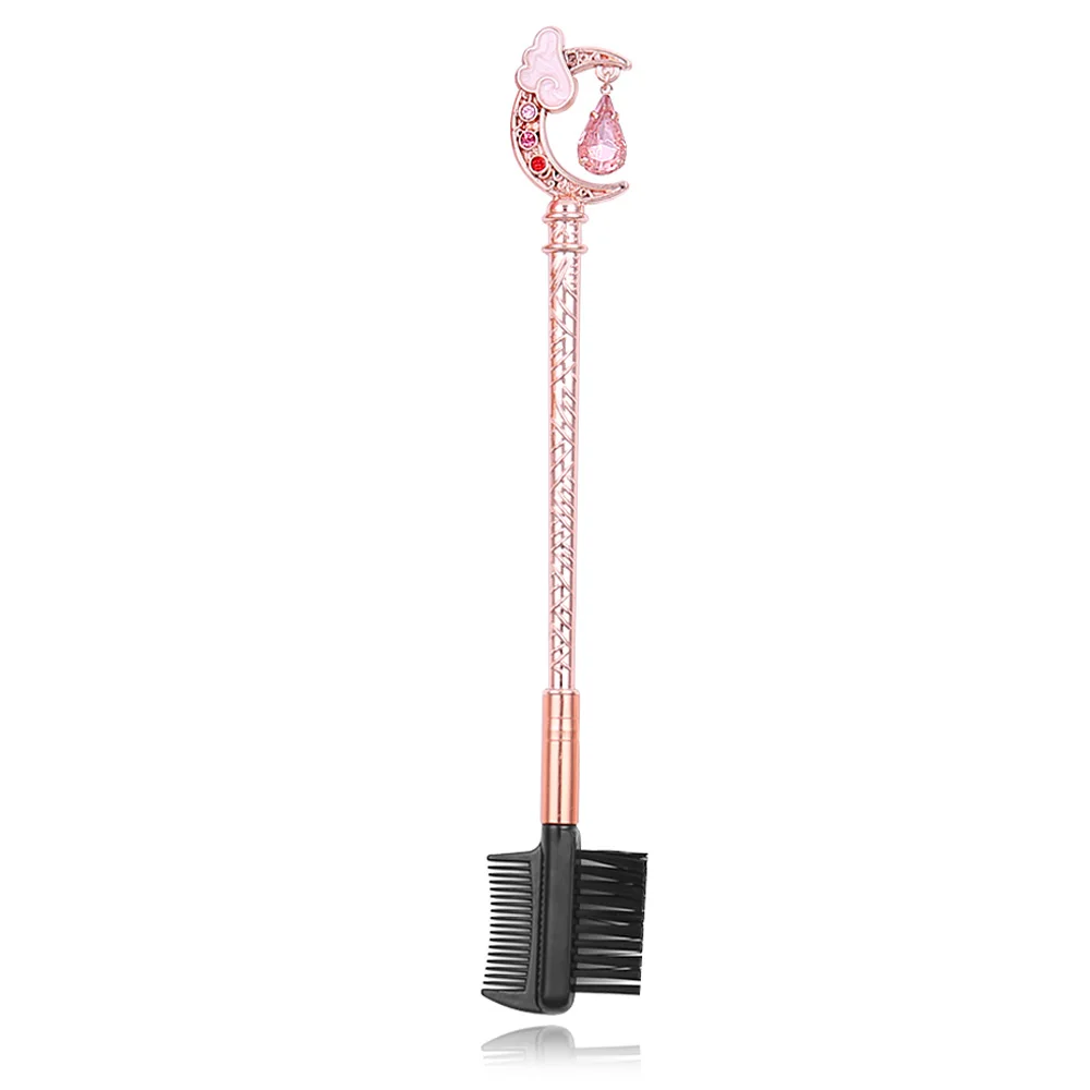 Beauty Cardcaptor дизайн Sakura мягкая чистка портативные косметические инструменты пудра Румяна Основа с кисточка с кристаллами Макияж лица - Handle Color: eyebrow comb