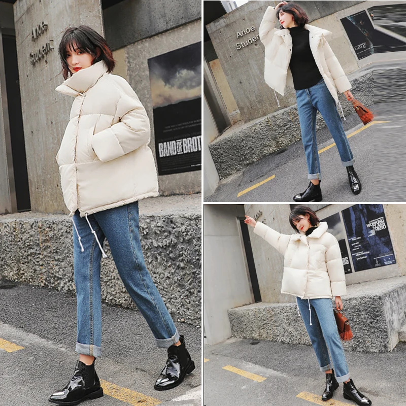 

Winter coat, down feather cotton oversize cotton padded jacket 2020 new style bread female short style Peng