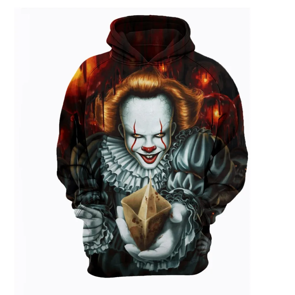 CostumeBuy Стивен Кинг это Косплей Костюм Толстовка толстовки пальто Джокер Пенни Вайз пуловеры костюм толстовки с принтом L920
