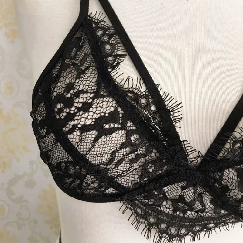 Женский сексуальный кружевной бюстгальтер без косточек с цветочным рисунком