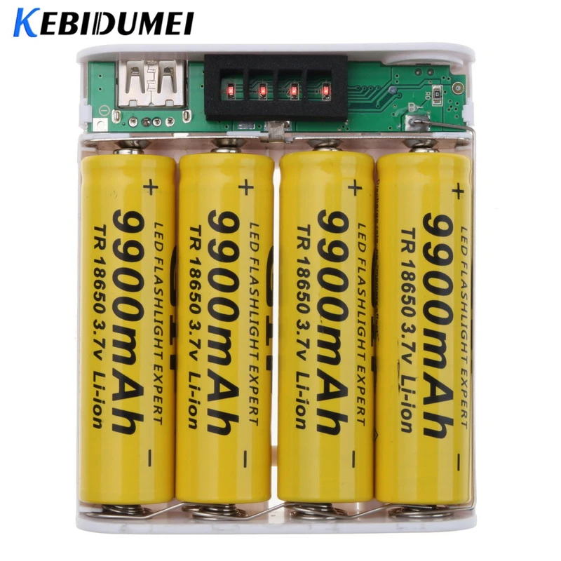 Чехол Kebidumei USB 4X 18650 для внешнего аккумулятора комплект со светодиодным дисплеем