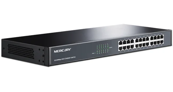 Подключи и работай стальной/металлический настольный коммутатор с 24 портами 100