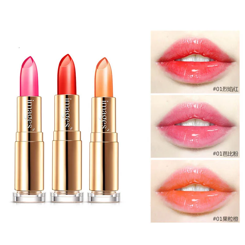 images Jelly Lipstick Color Temperature Change tint lipstick Long Lasting Moisturizing Lip Gloss Not Fade Care lip balm |