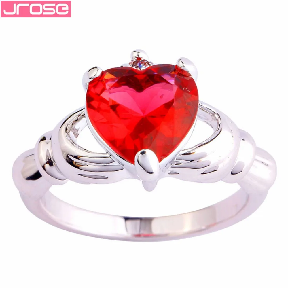JROSE оптовая продажа Claddagh любовь стиль красный и белый CZ модные ювелирные изделия