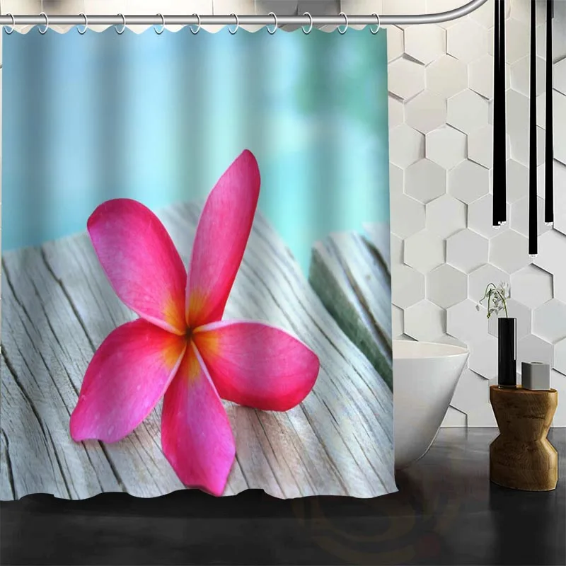 

Best Nice Custom Plumeria Flower Shower Curtain Bath Curtain Waterproof Fabric For Bathroom MORE SIZE WJY&180