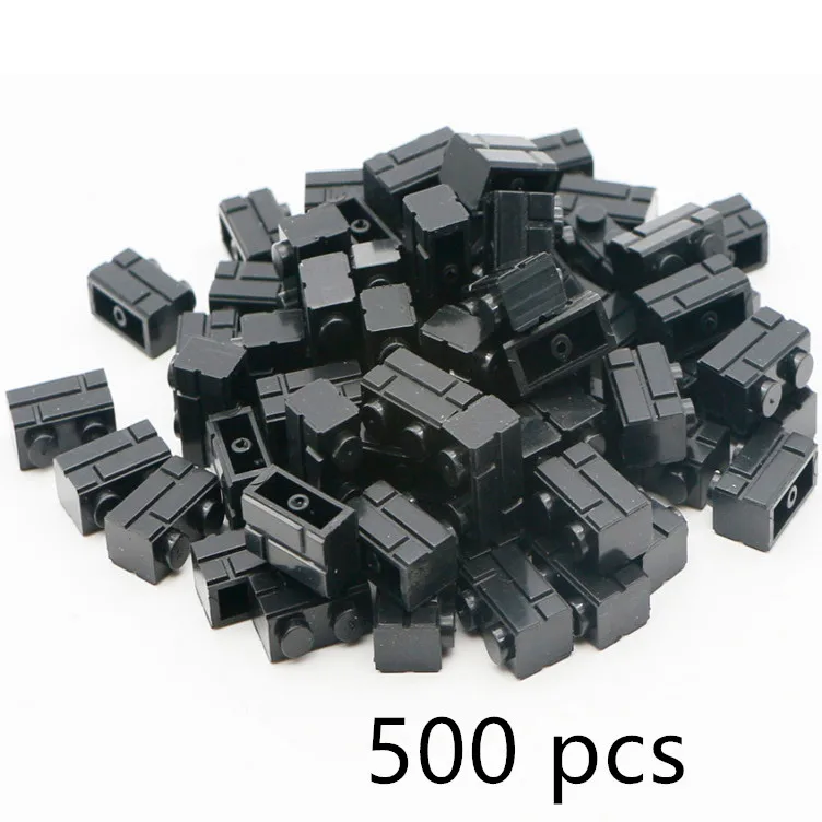 500 pcs black 1000 шт. винно-красный легок часть 1X2 MOC основные части компонент городской дом стены строительный блок кирпичи развивающие игрушки для детей - Цвет: 500 pcs black