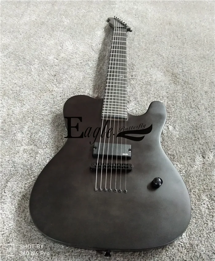 Орел. Электрическая гитара Butterfly electric bass custom shop 22 black matte metal rock tele 7 string