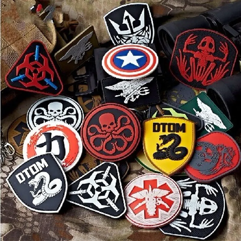 3D Tactical tape sticker Badge Rubber Luminous PVC Waterproof Patches Multifunction Jackets Armband Backpacks Cosplay Badges |