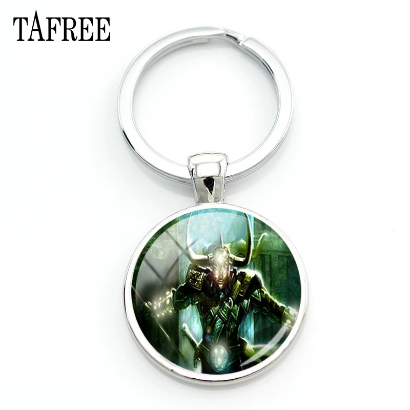 GO19 TAFREE Loki Бог озорства брелки модные уникальный художественный узор стекло, кабошон, серебро цвет для мужчин и женщин вечерние подарки Ювелирные изделия GO14 - Цвет: GO19